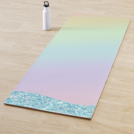 Eleganter Moderner, farbenfroher Gradient Glitzer Yogamatte (Beispiel)