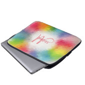 Eleganter, moderner, farbenfroher Monogramm-Vorlag Laptopschutzhülle (Vorne Knopf)