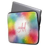 Eleganter, moderner, farbenfroher Monogramm-Vorlag Laptopschutzhülle (Vorderseite Links)