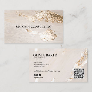 Eleganter moderner Faux-Goldfolien-QR-Code im klas Visitenkarte