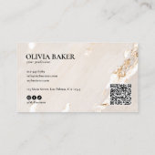 Eleganter moderner Faux-Goldfolien-QR-Code im klas Visitenkarte (Rückseite)