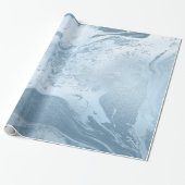 Eleganter, moderner, feiner, blauer Marmor Geschenkpapier (Ungerollt)