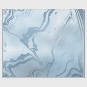 Eleganter, moderner, feiner, blauer Marmor Geschenkpapier (Flach)