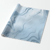 Eleganter, moderner, feiner, blauer Marmor Geschenkpapier (Ungerollt)