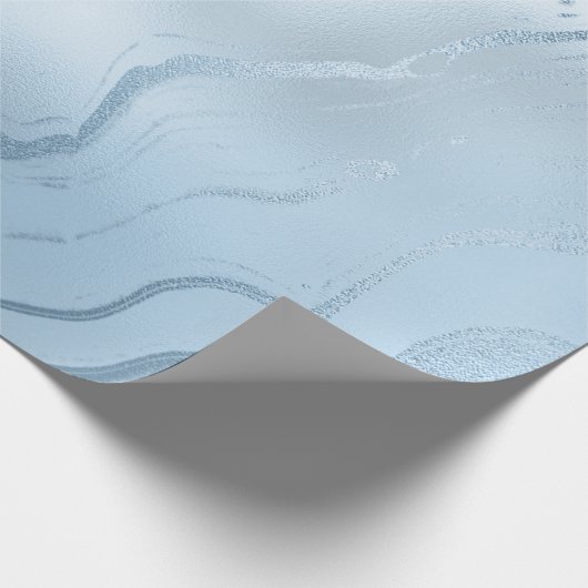 Eleganter, moderner, feiner, blauer Marmor Geschenkpapier (Ecke)