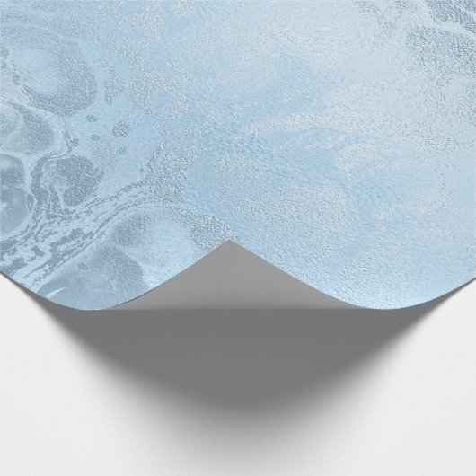 Eleganter, moderner, feiner, blauer Marmor Geschenkpapier (Ecke)