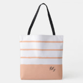 Eleganter moderner, feiner Streifen Monogram Trend Tasche (Vorderseite)