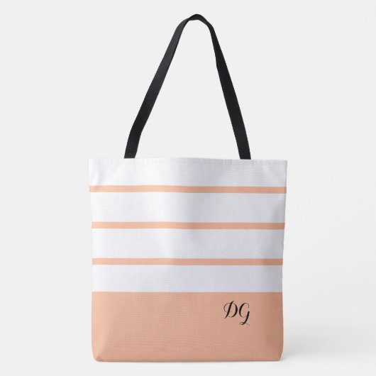 Eleganter moderner, feiner Streifen Monogram Trend Tasche (Vorderseite)