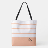 Eleganter moderner, feiner Streifen Monogram Trend Tasche (Rückseite)