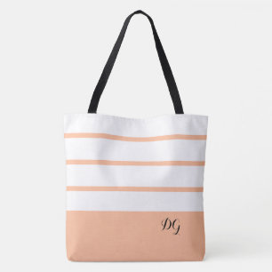 Eleganter moderner, feiner Streifen Monogram Trend Tasche