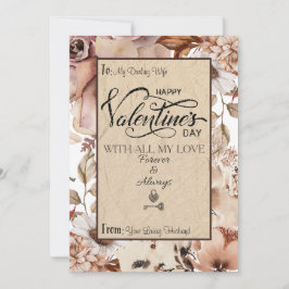 Eleganter, moderner floraler Happy Valentinstag Feiertagskarte