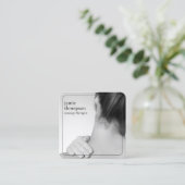 Eleganter moderner Foto Grauer Weißer Massagethera Quadratische Visitenkarte (Stehend Vorderseite)
