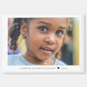 Eleganter moderner Foto-Name Magnet (Vorderseite)