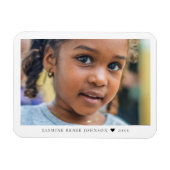 Eleganter moderner Foto-Name Magnet (Horizontal)