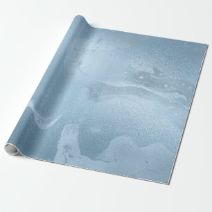 Eleganter, moderner, frischer, blauer Marmor Geschenkpapier