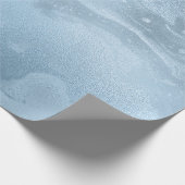 Eleganter, moderner, frischer, blauer Marmor Geschenkpapier (Ecke)