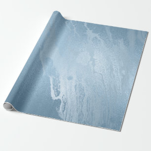 Eleganter, moderner, frischer, blauer Marmor Geschenkpapier