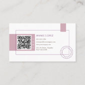 Eleganter moderner Friseursalon QR Code Visitenkarte (Rückseite)