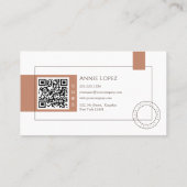 Eleganter moderner Friseursalon QR Code Visitenkarte (Rückseite)