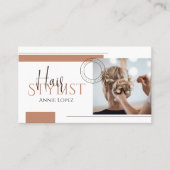 Eleganter moderner Friseursalon QR Code Visitenkarte (Vorderseite)