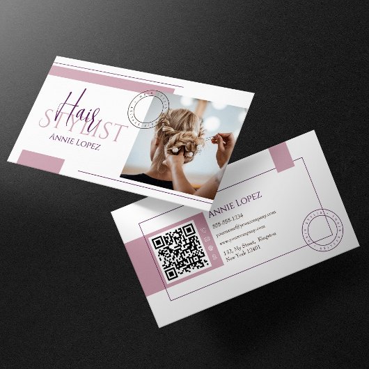 Eleganter moderner Friseursalon QR Code Visitenkarte