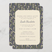 Eleganter Moderner Garten Blumen Erde Bat Mitzvah Einladung (Vorne/Hinten)