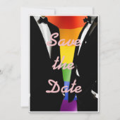Eleganter, moderner Gay Men Wedding Foto Regenboge Save The Date (Vorderseite)