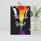 Eleganter, moderner Gay Men Wedding Rainbow Dankeskarte (Stehend Vorderseite)