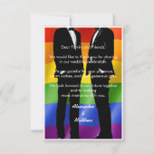 Eleganter, moderner Gay Men Wedding Rainbow Dankeskarte (Rückseite)