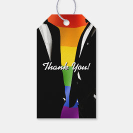 Eleganter, moderner Gay Men Wedding Rainbow Geschenkanhänger