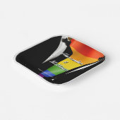 Eleganter, moderner Gay Men Wedding Rainbow Pappteller (Gewinkelt)