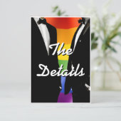 Eleganter moderner Gay Men Wedding Rainbow QR Code Begleitkarte (Stehend Vorderseite)