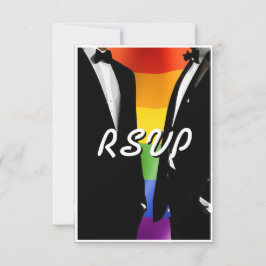Eleganter, moderner Gay Men Wedding Rainbow RSVP Karte