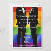 Eleganter, moderner Gay Men Wedding Rainbow Save The Date (Rückseite)