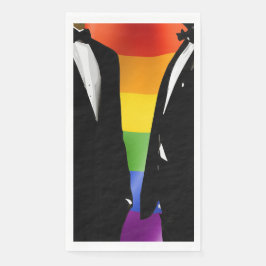 Eleganter, moderner Gay Men Wedding Rainbow Serviette