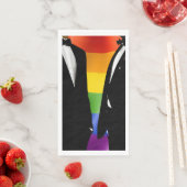 Eleganter, moderner Gay Men Wedding Rainbow Serviette (Beispiel)
