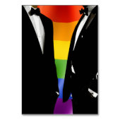 Eleganter, moderner Gay Men Wedding Rainbow Tischnummer (Rückseite)