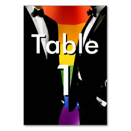 Eleganter, moderner Gay Men Wedding Rainbow Tischnummer