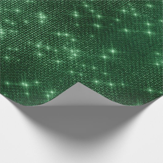 Eleganter, moderner, geistlicher grüner Glitzer Geschenkpapier (Ecke)