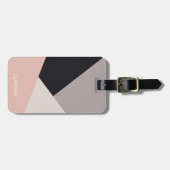 Eleganter moderner, geometrischer Farbblock Gepäckanhänger (Vorderseite horizontal)