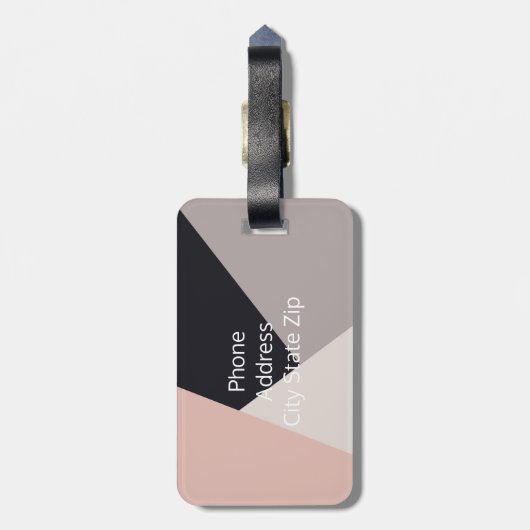 Eleganter moderner, geometrischer Farbblock Gepäckanhänger (Rückseite vertikal)