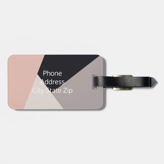 Eleganter moderner, geometrischer Farbblock Gepäckanhänger (Rückseite horizontal)