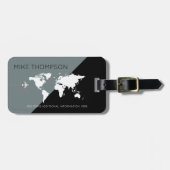 Eleganter moderner geometrischer Grau Gepäckanhänger (Vorderseite horizontal)