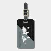 Eleganter moderner geometrischer Grau Gepäckanhänger (Vorderseite vertikal)