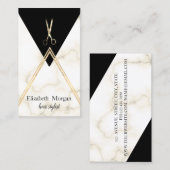Eleganter, moderner geometrischer Marmor Gold,Sche Visitenkarte (Vorne/Hinten)