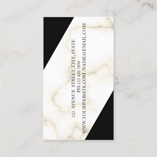Eleganter, moderner geometrischer Marmor Gold,Sche Visitenkarte (Rückseite)