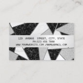 Eleganter, moderner geometrischer Marmor, Silberra Visitenkarte (Rückseite)