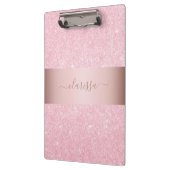 Eleganter moderner geometrischer Rose-Gold-Glitzer Klemmbrett (Links)