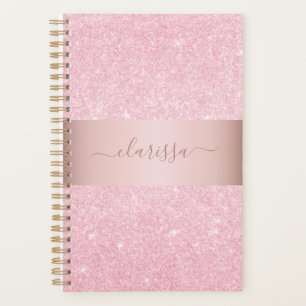 Eleganter moderner geometrischer Rose Gold Glitzer Planer