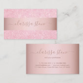 Eleganter moderner geometrischer Rose-Gold-Glitzer Visitenkarte (Vorne/Hinten)